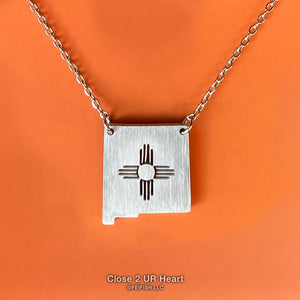 New Mexico State Map Necklace
