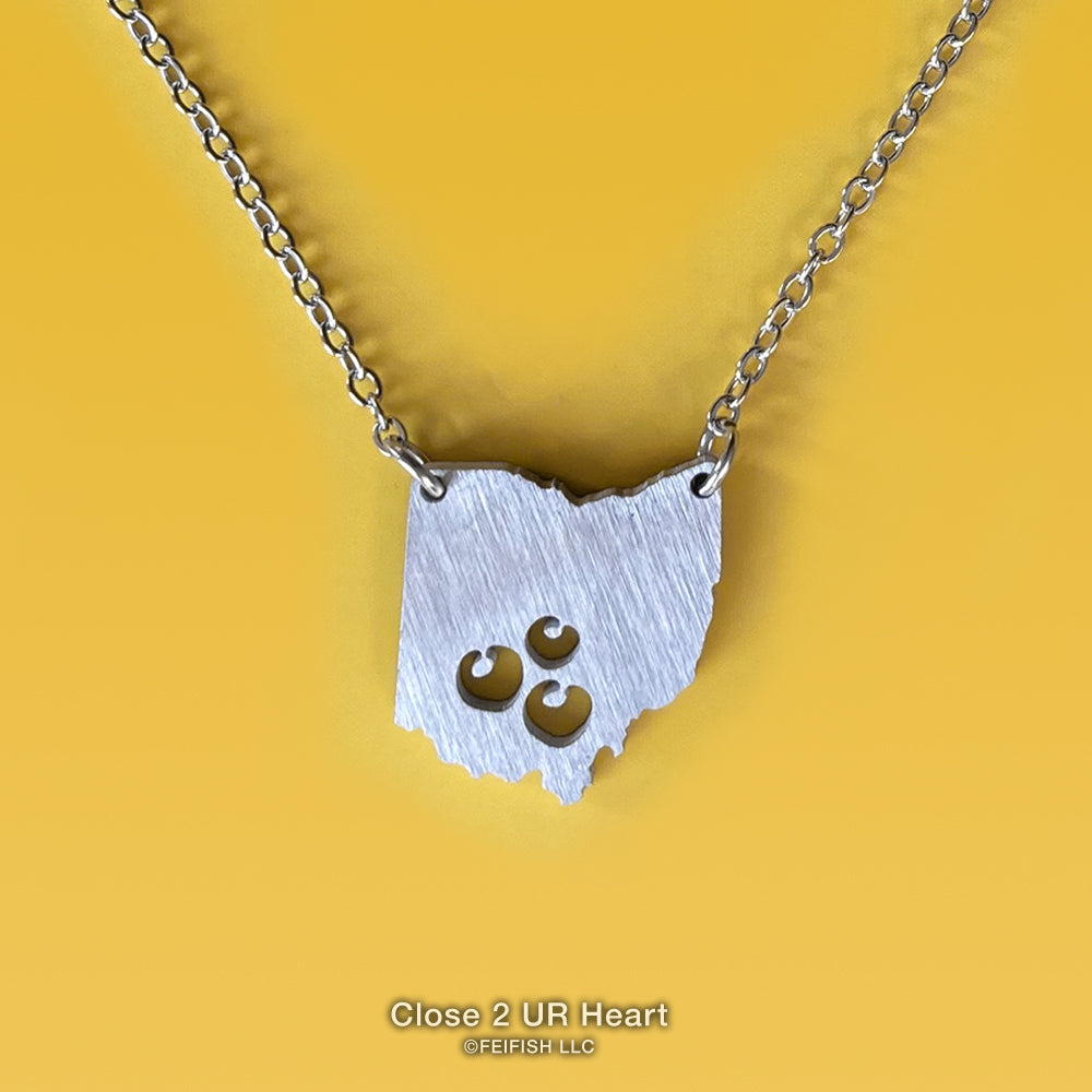 Ohio State Map Necklace by Close 2 UR Heart