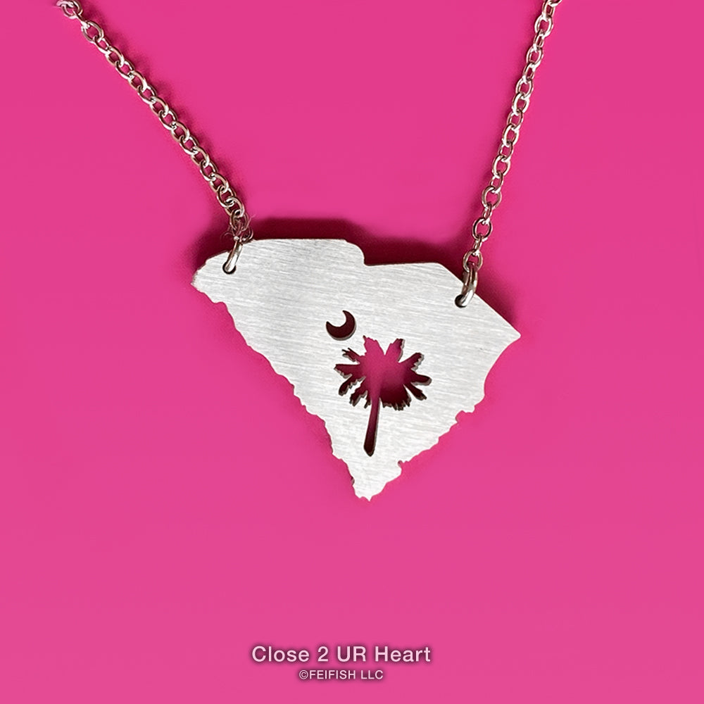 South Carolina State Map Necklace