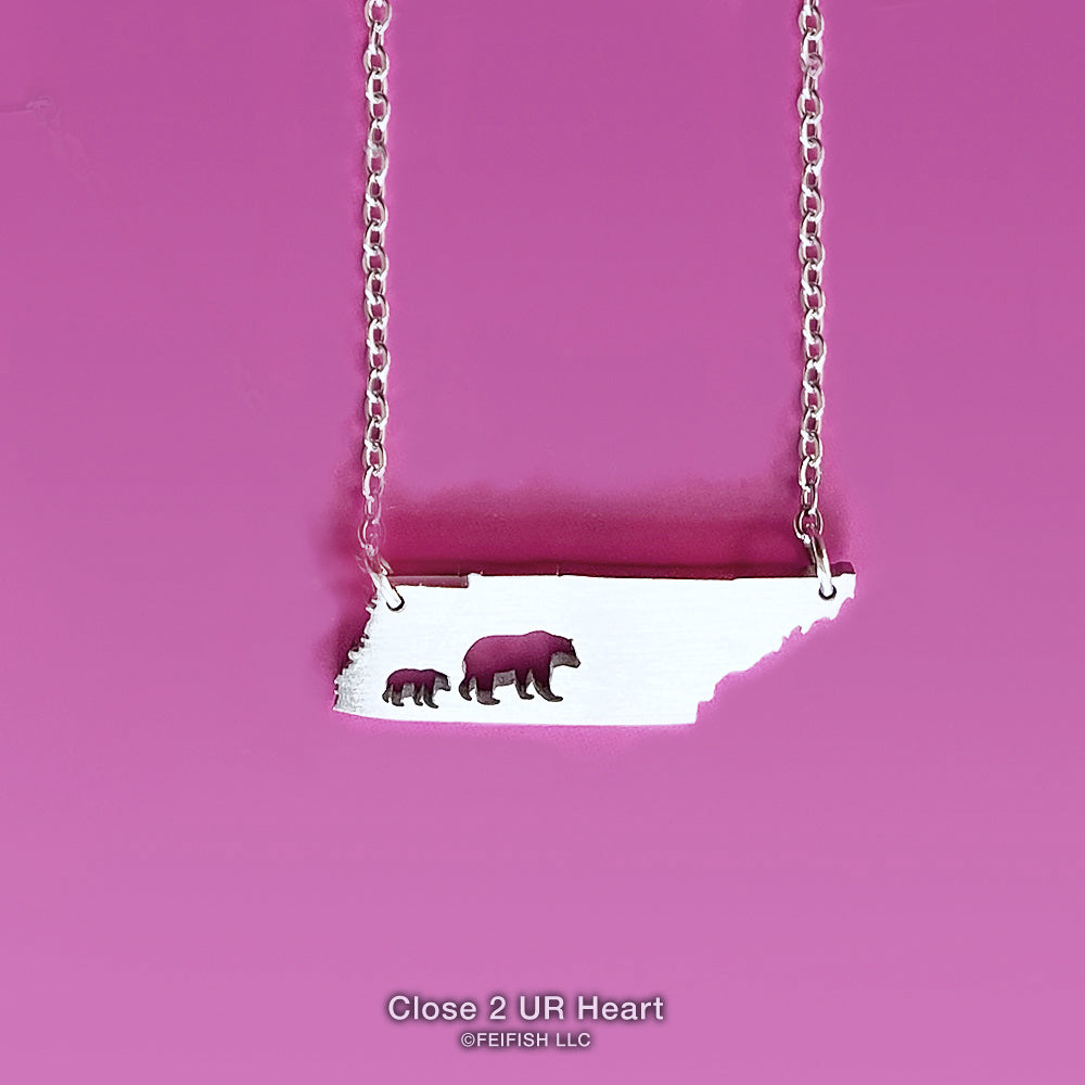 Tennessee State Map Necklace by Close 2 UR Heart