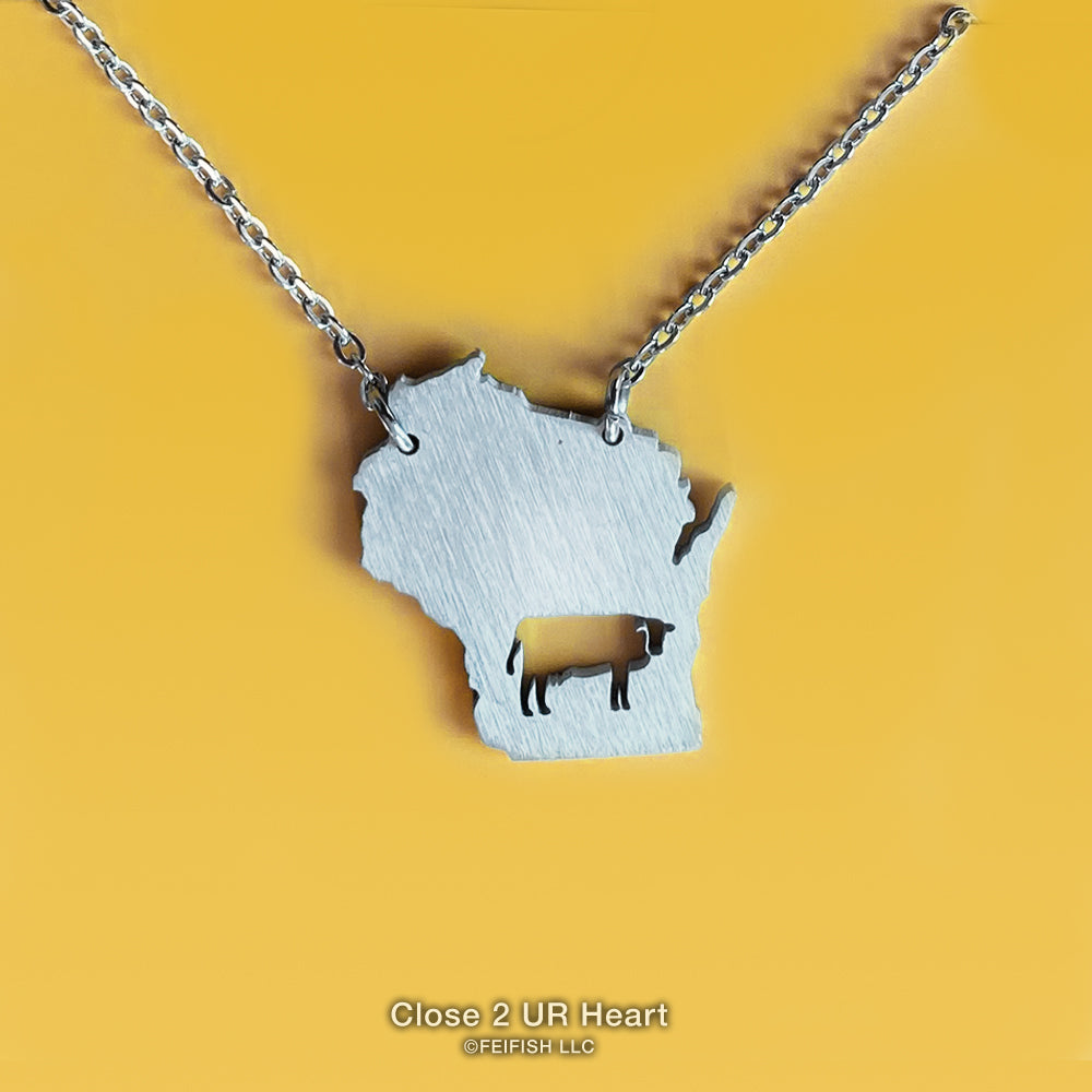 Wisconsin State Map Necklace
