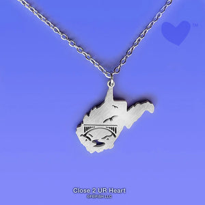 West Virginia State Map Necklace