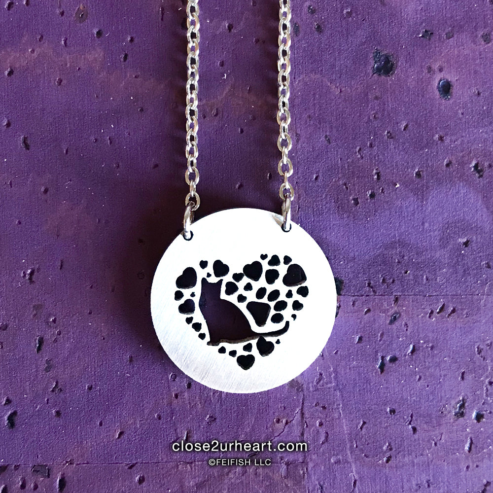 Cat Hearts Necklace by Close 2 UR Heart