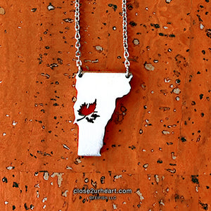 Vermont State Map Necklace by Close 2 UR Heart